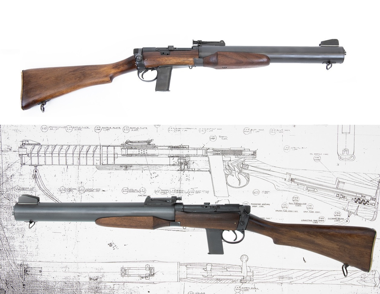 Új hangtompítós DeLisle Commando Carbine-replika