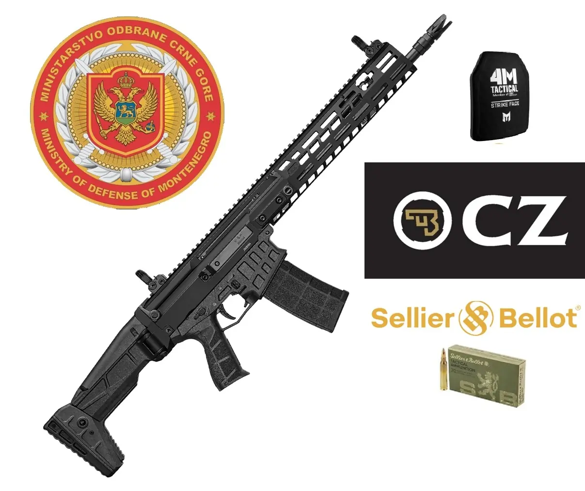 CZ Bren3 gépkarabélyok Montenegro hadseregének